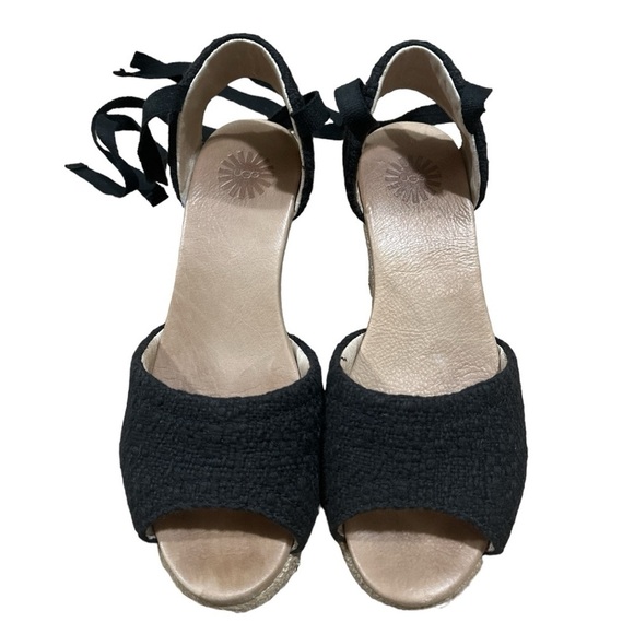 NWOB - UGG Delmar Espadrille Wedges - size 7 - black - Picture 3 of 5